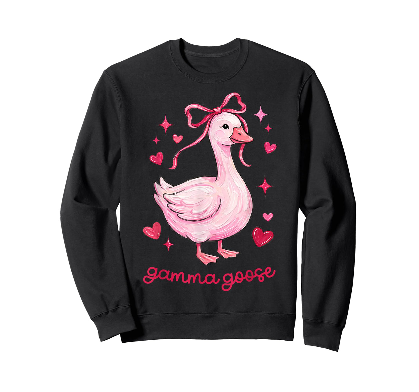 Gamma Goose Coquette Bow Pink Heart Valentines Mother's Day T-Shirt