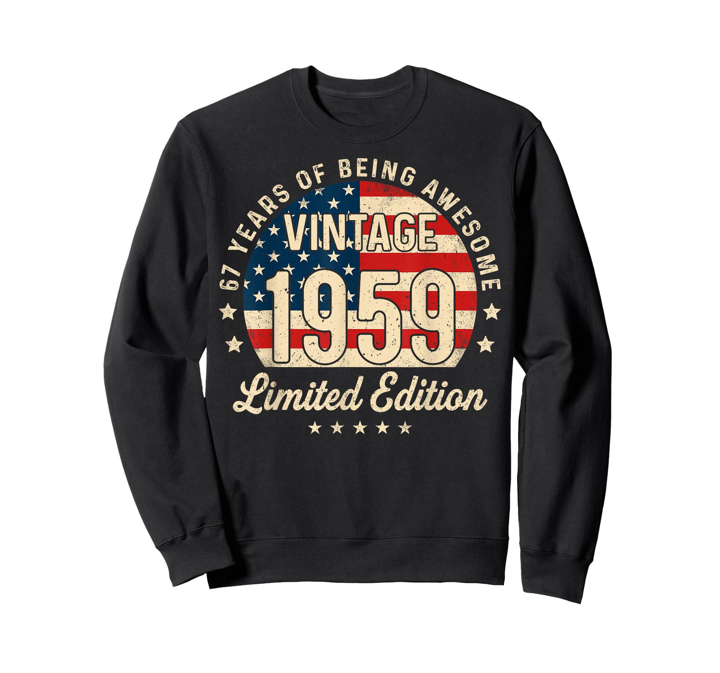 67th Birthday Vintage 1959 67 Year Old Gifts Men USA Flag T-Shirt