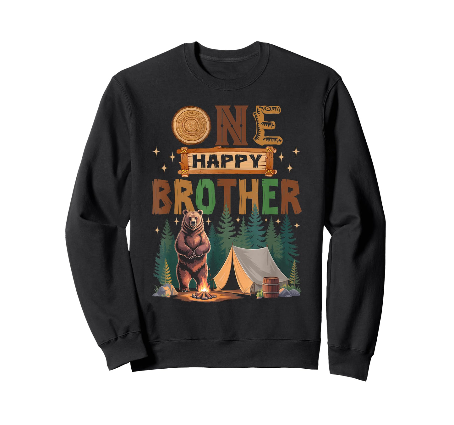 One Happy Brother Camper 1St Birthday Camping Bear T-Shirt