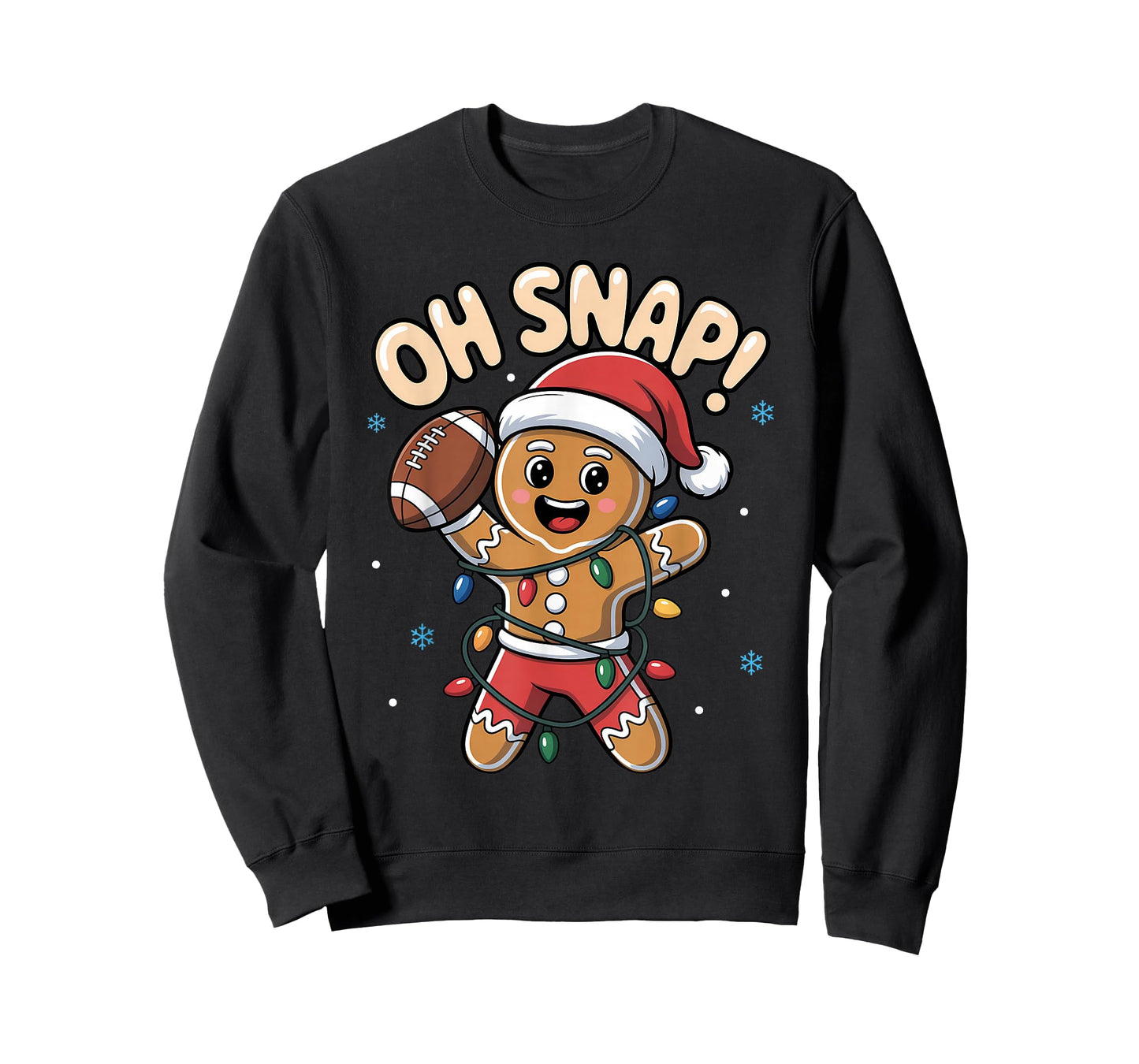 Oh snap Gingerbread Man Christmas Football Kids Boy Men T-Shirt