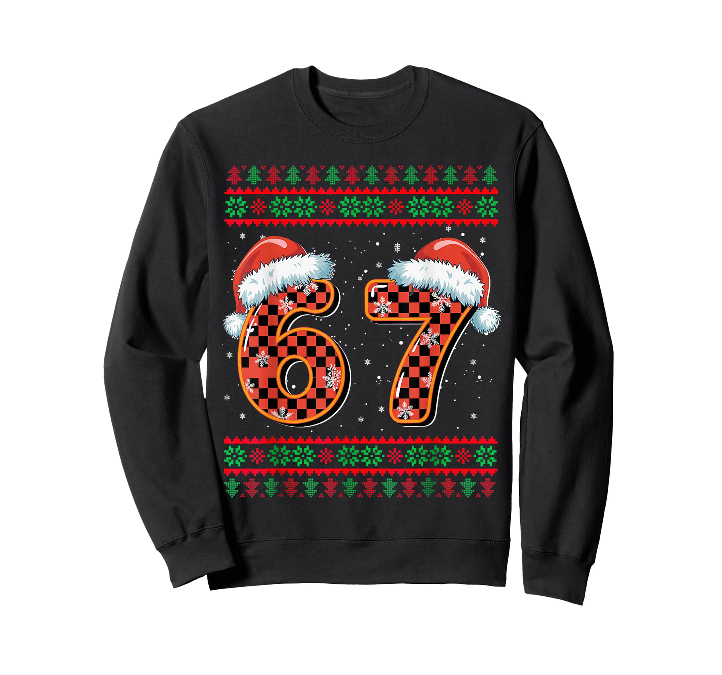 Funny 67 Six Seven Meme Brainrot Cringe Christmas Pajamas T-Shirt