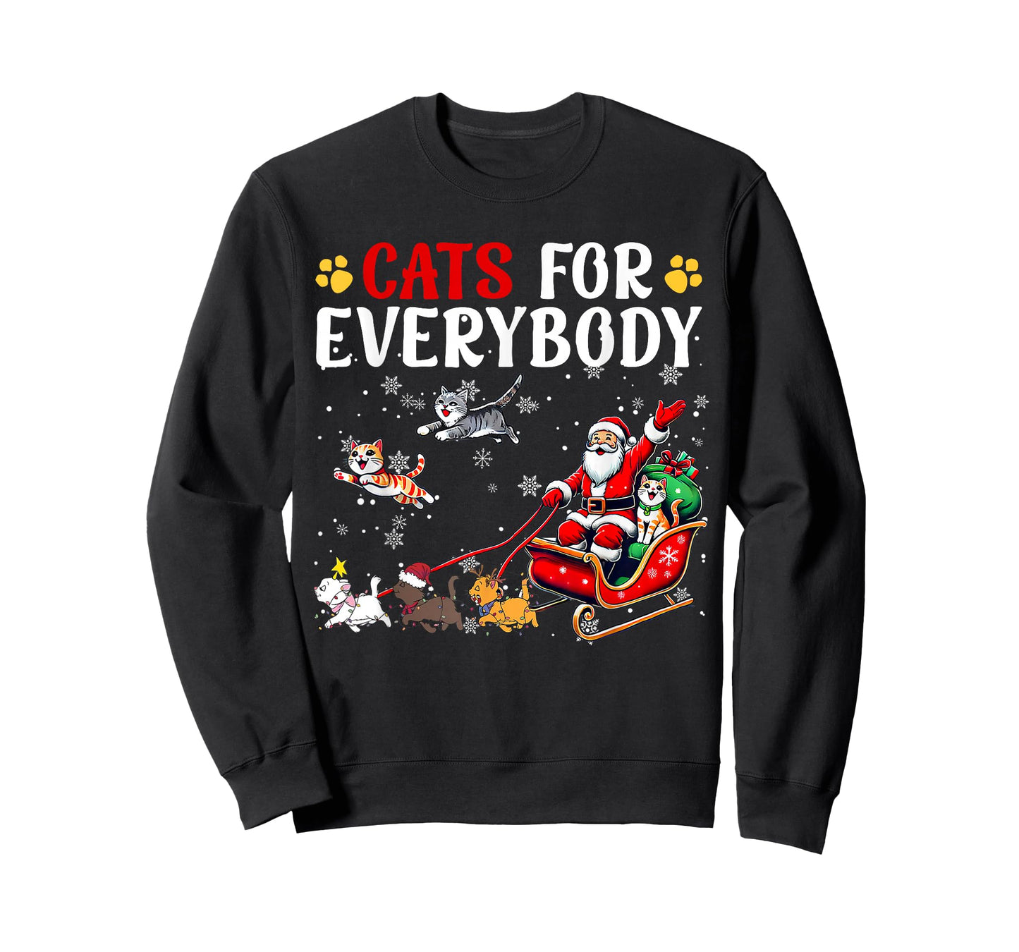 Cats for Everybody Christmas Cat Funny Xmas Men Women Santa T-Shirt