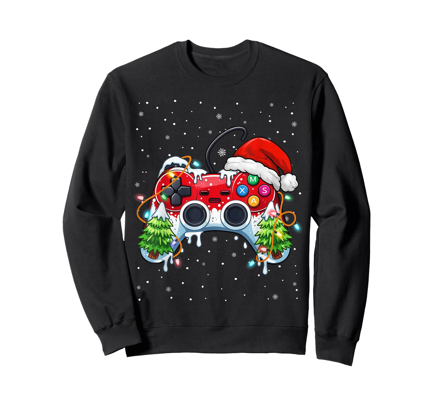 Funny Gamer Christmas Santa Hat Video Game Controller T-Shirt