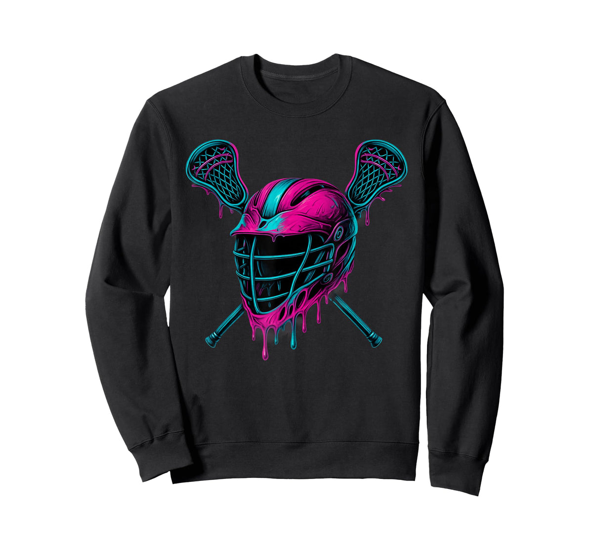 Dripping Lacrosse Helmet Ice Cream Drip Cool Boys Girls Lax T-Shirt