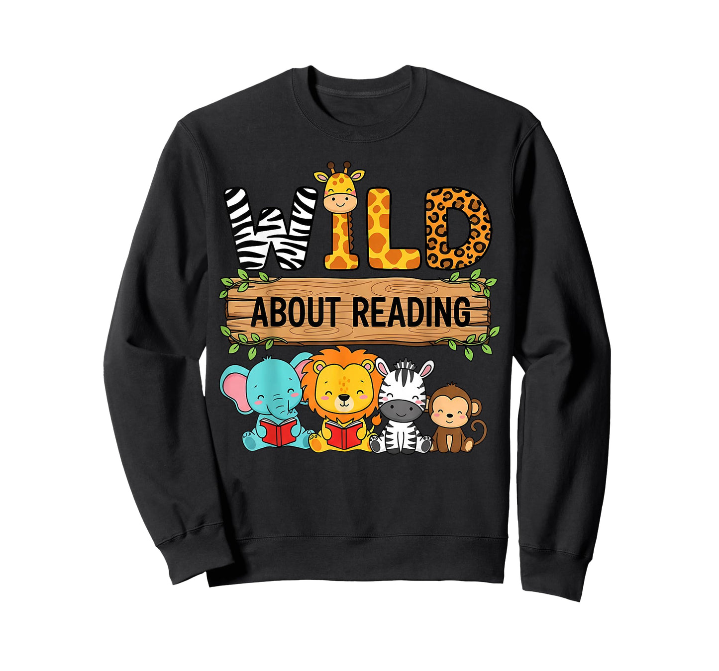Zoo Animals Wild About Reading Books Reader Lover Librarian T-Shirt