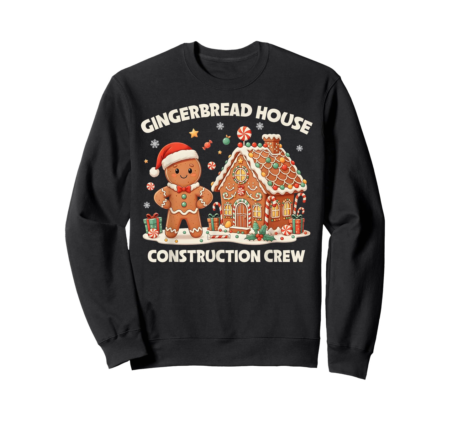 Gingerbread House Construction Crew Kids Men Women Matching T-Shirt