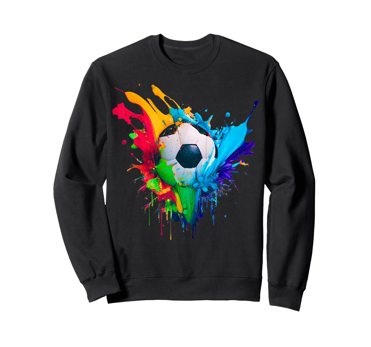 Cool Colorful Soccer Ball Splash Love Soccer Art Splatter T-Shirt