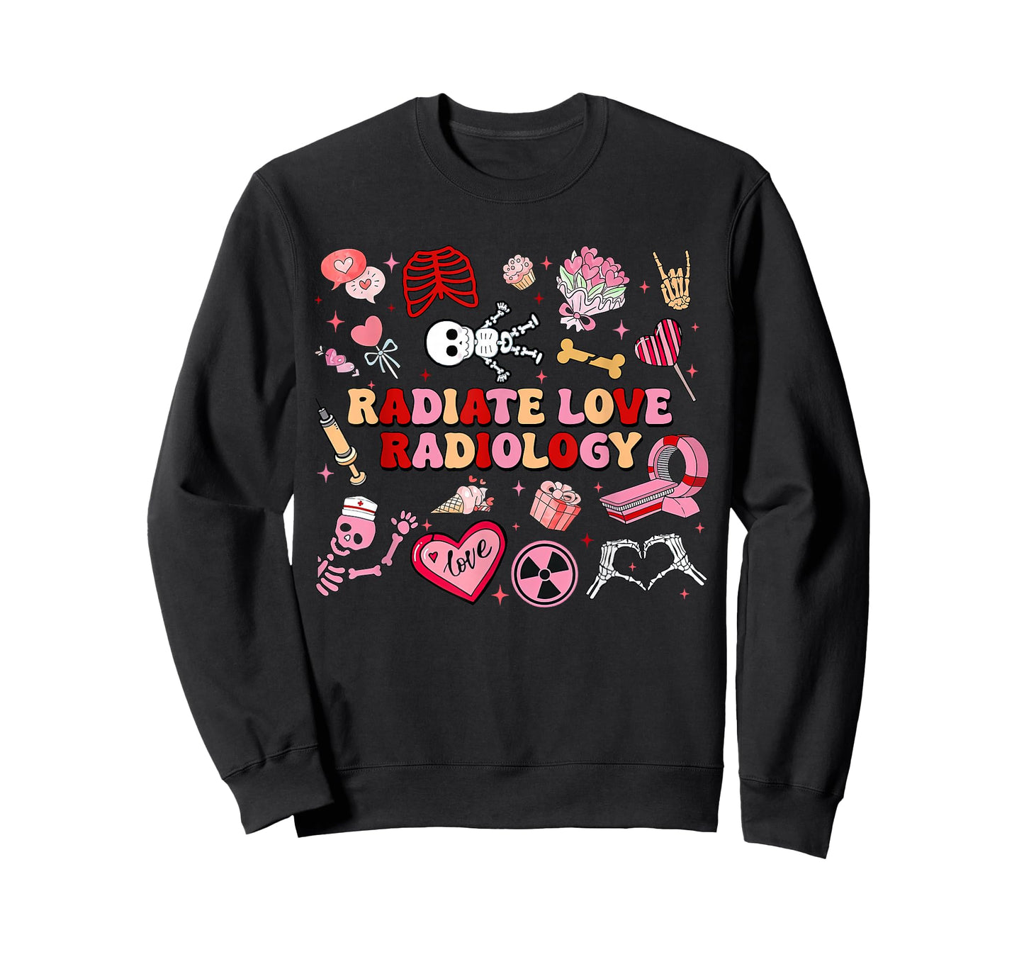 Radiate Love Radiology Valentine X-ray Tech Nuclear Medicine T-Shirt