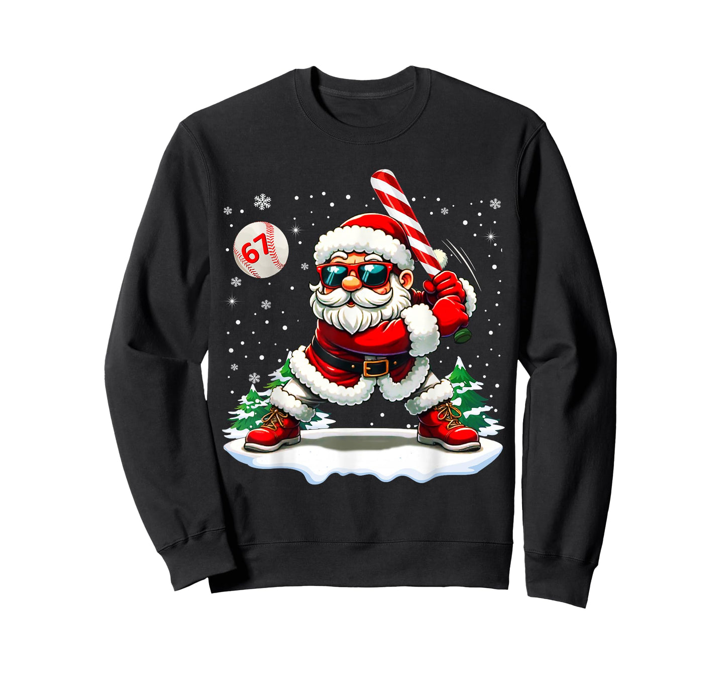 Funny Baseball Santa 67 Christmas Xmas Pajamas Boys T-Shirt