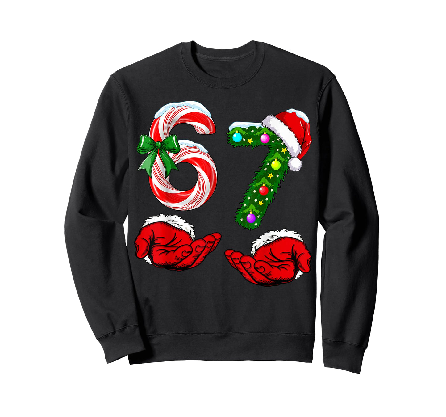 Funny 67 Christmas 6 7 Meme Pajamas Holiday Gen Alpha Slang T-Shirt