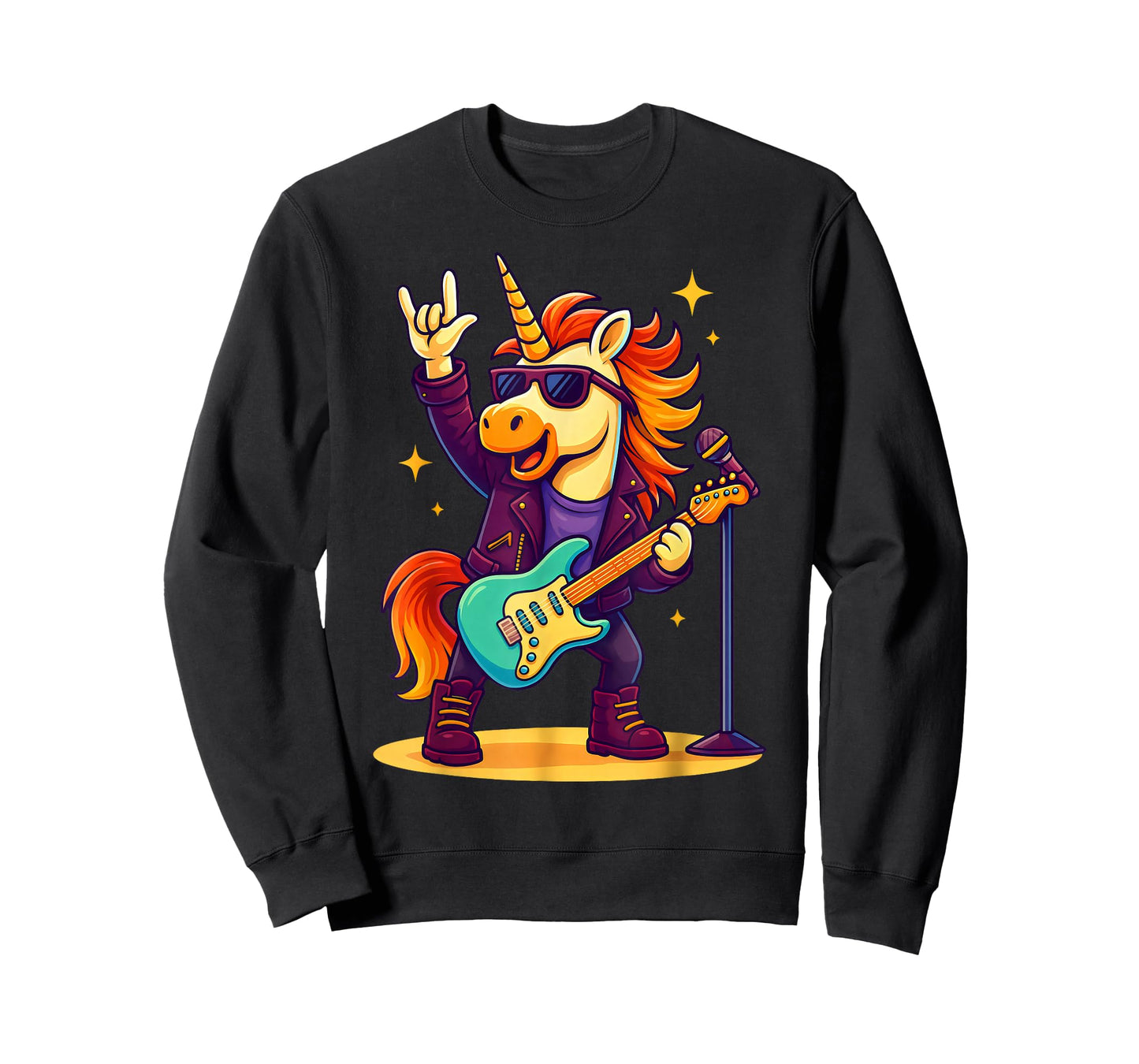 Rock'n Roll Unicorn Rockstar, Rock On Hand Rock Music Fun T-Shirt
