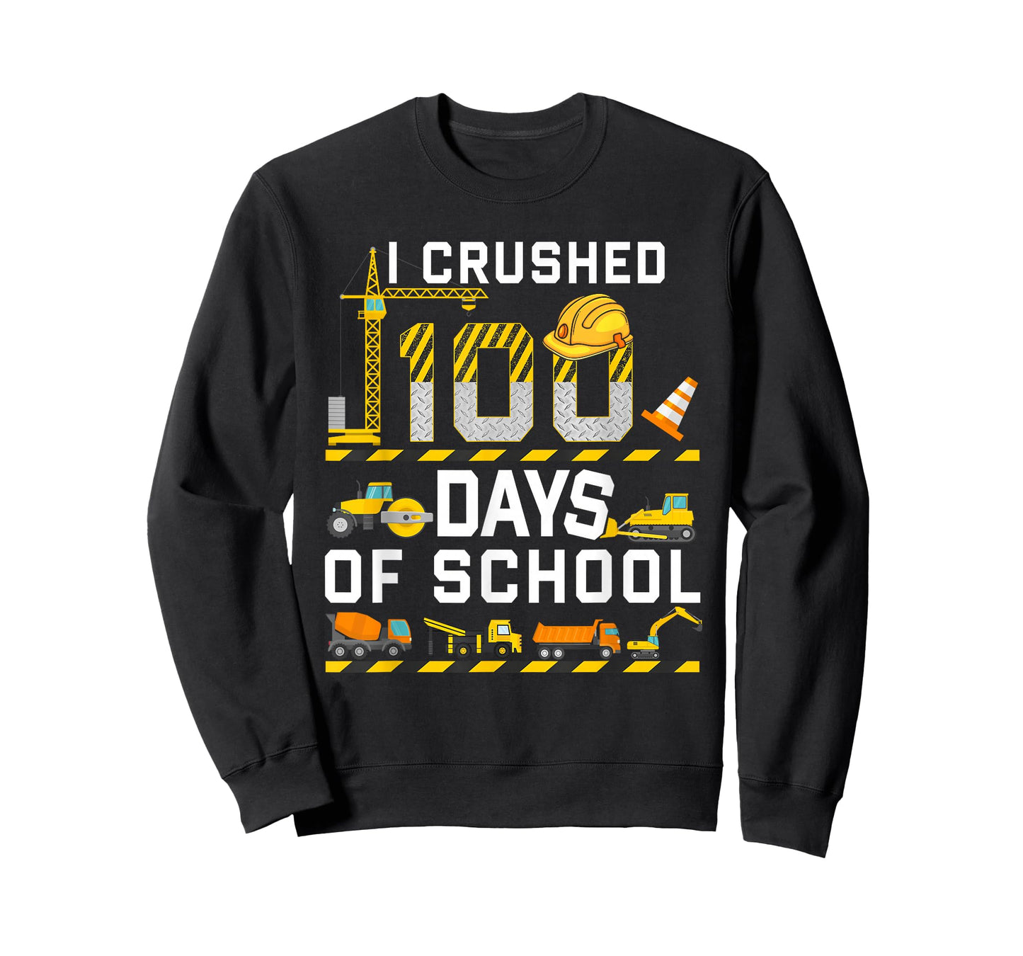 I Crushed 100 Days of School Construction Truck Toddlers Kid T-Shirt