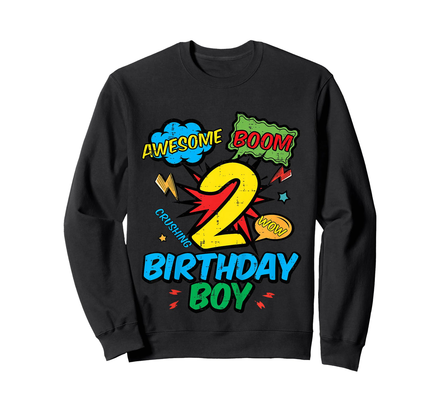 Kids 2 Birthday Boy Comic 2nd Bday Hero Party Boys Kids Toddler T-Shirt