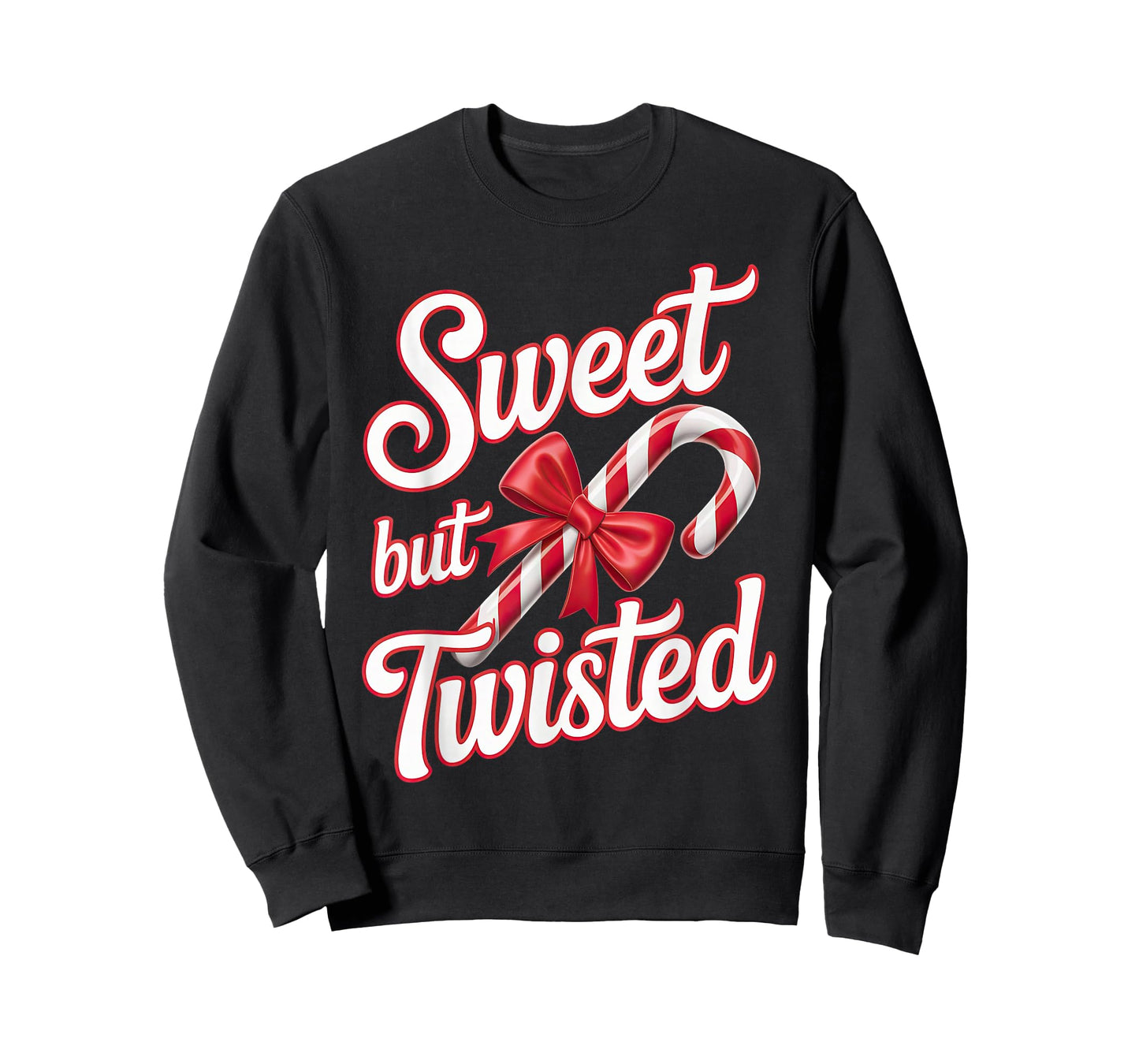 Sweet But Twisted Candy Cane Funny Christmas T-Shirt