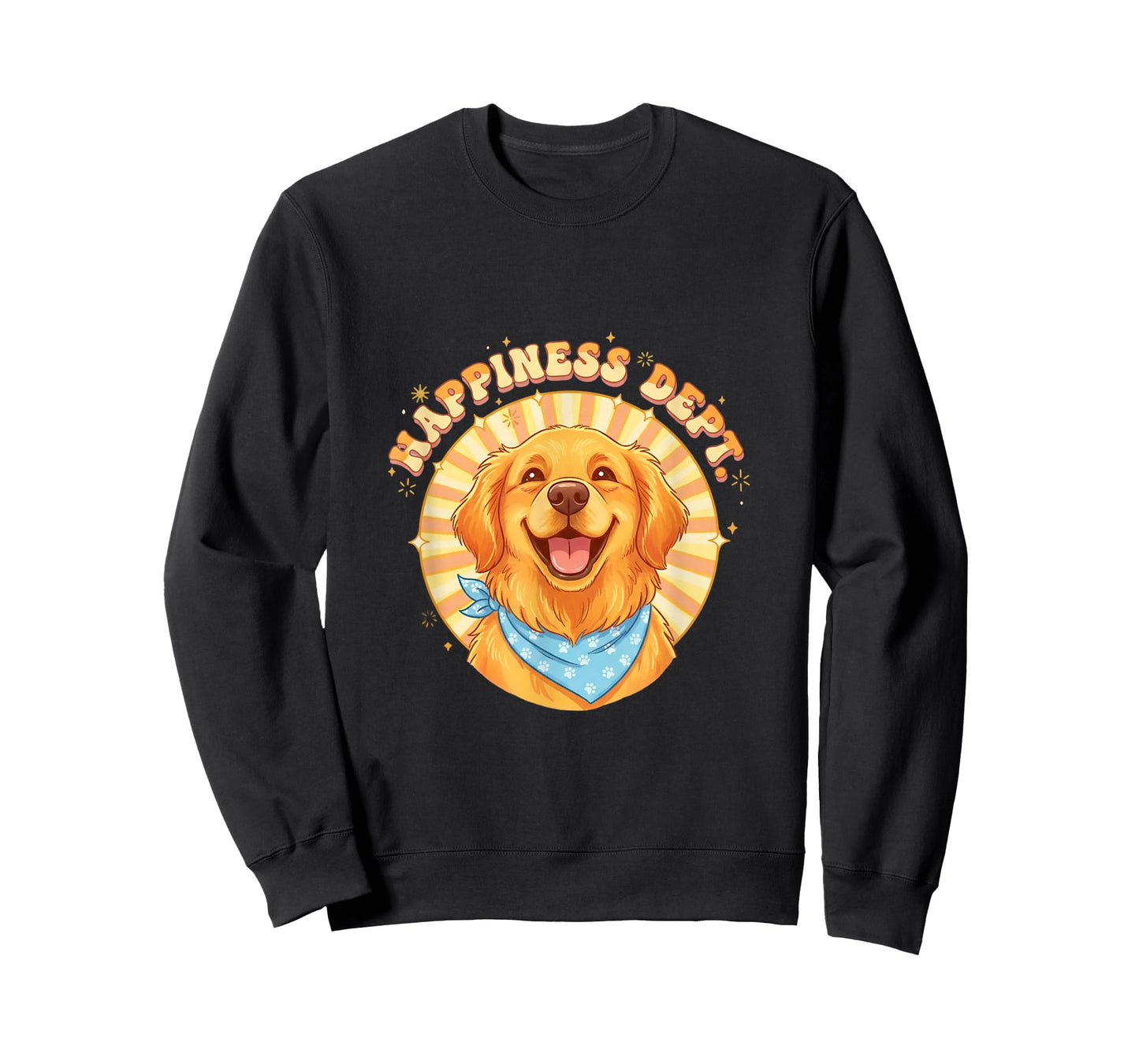 Golden Retriever Happiness Dept Retro Dog Artwork T-Shirt