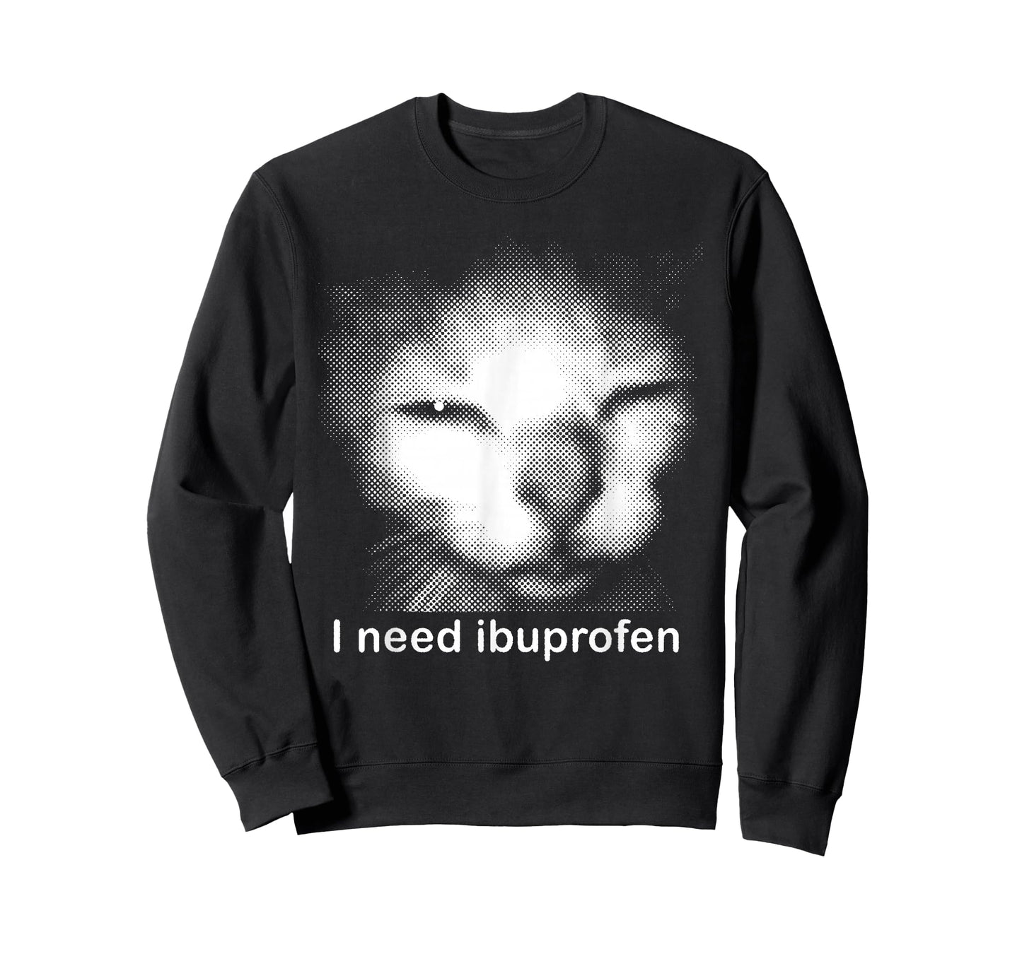 Funny Ibuprofen Cat Meme with Cringe Ugly Feline Face T-Shirt