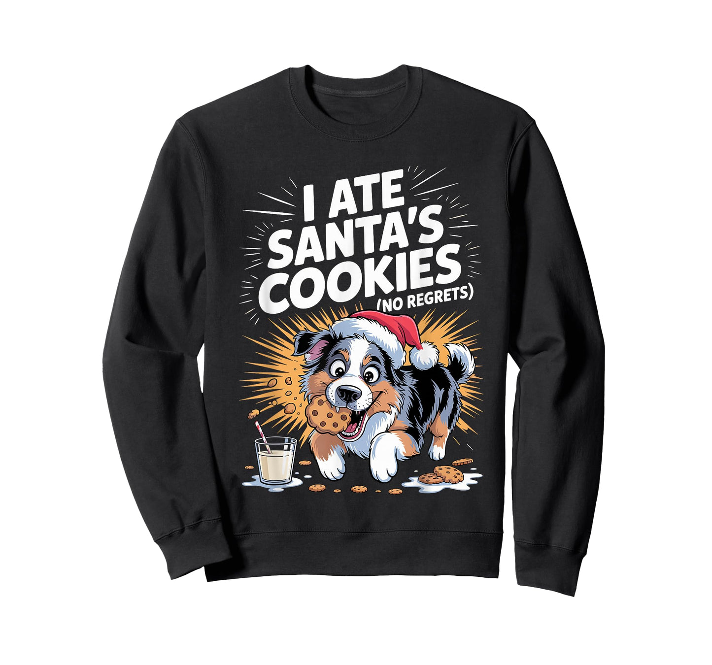 I Ate Santas Cookies Xmas Dog Christmas Australian Shepherd T-Shirt