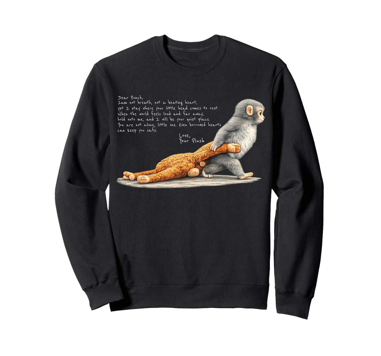 Cute Baby Monkey Named Punch Plush Hugging T-Shirt