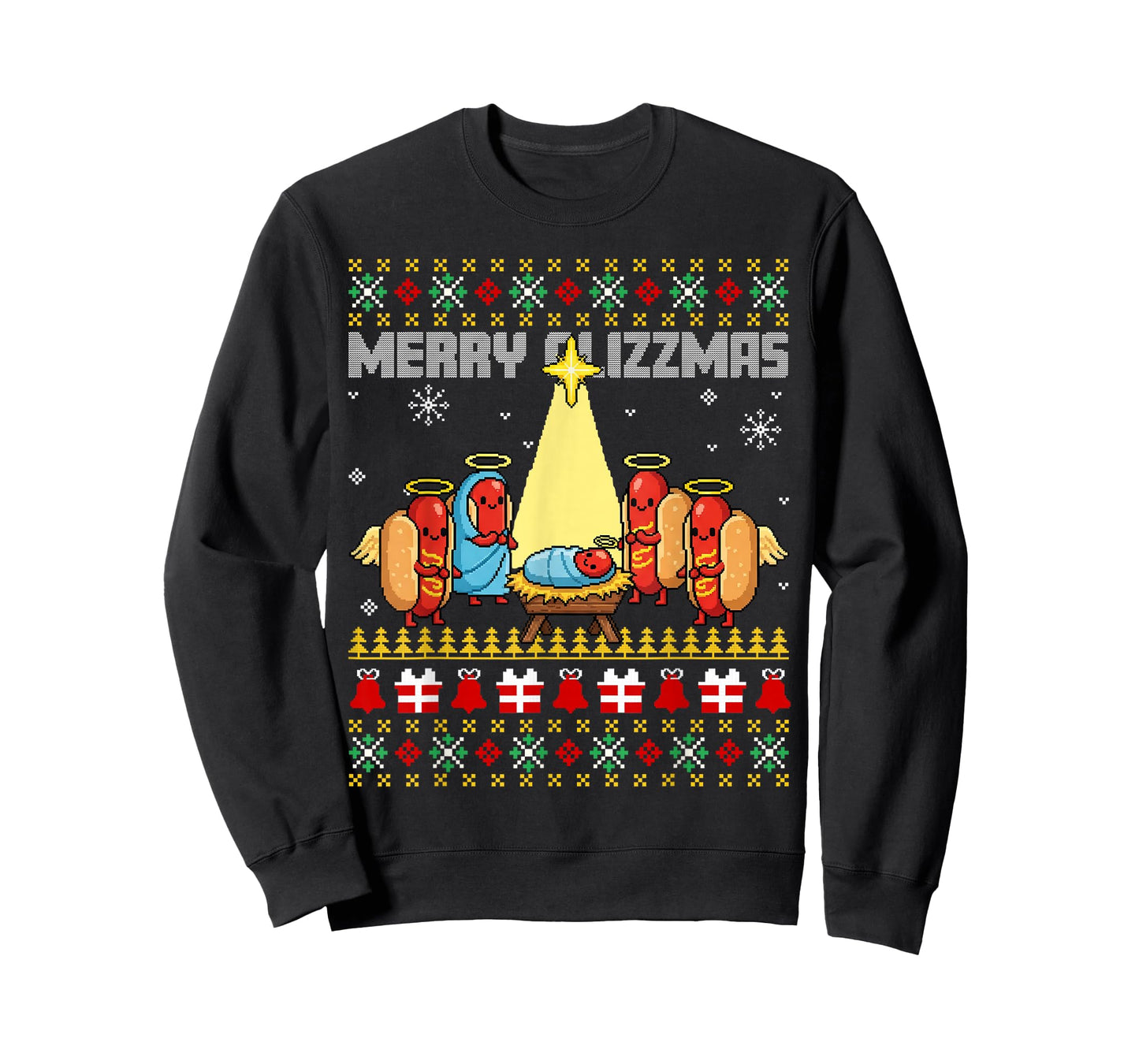 Merry Glizzmas Ugly Christmas Sweaters Hot Dogs Xmas Family T-Shirt