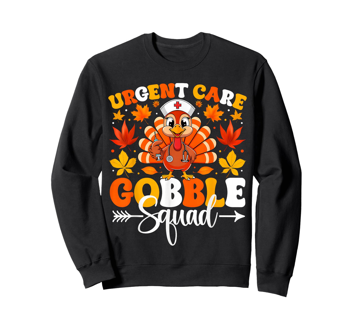 Groovy Urgent Care Nurse Gobble Squad Turkey Thanksgiving T-Shirt