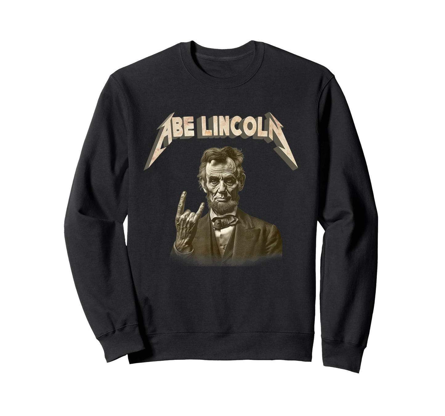 Funny 80s 90s Heavy Metal Music Band Abe Abraham Lincoln T-Shirt