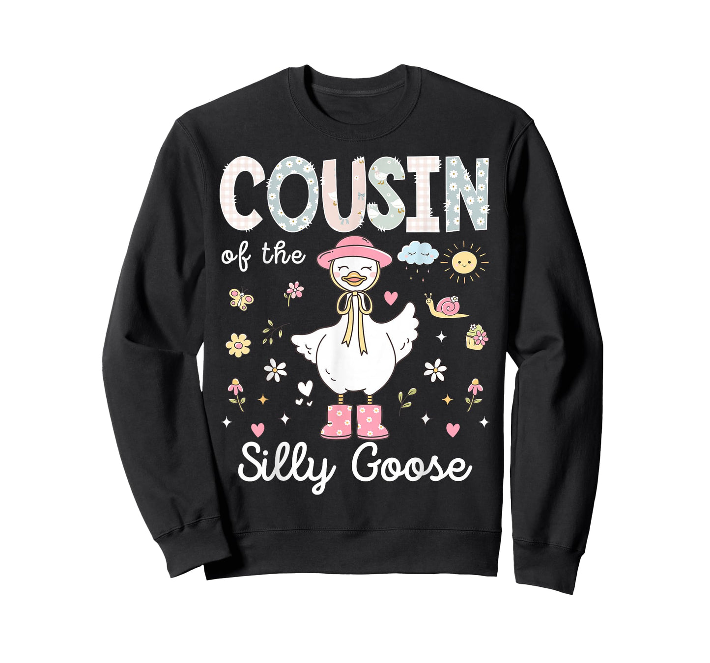 Cousin of The Silly Goose 1st Birthday Girl Family Matching T-Shirt