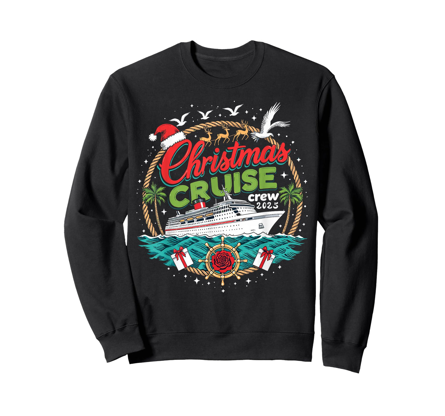 Christmas Cruise Crew 2025 Family Pajamas Holiday Vacation T-Shirt