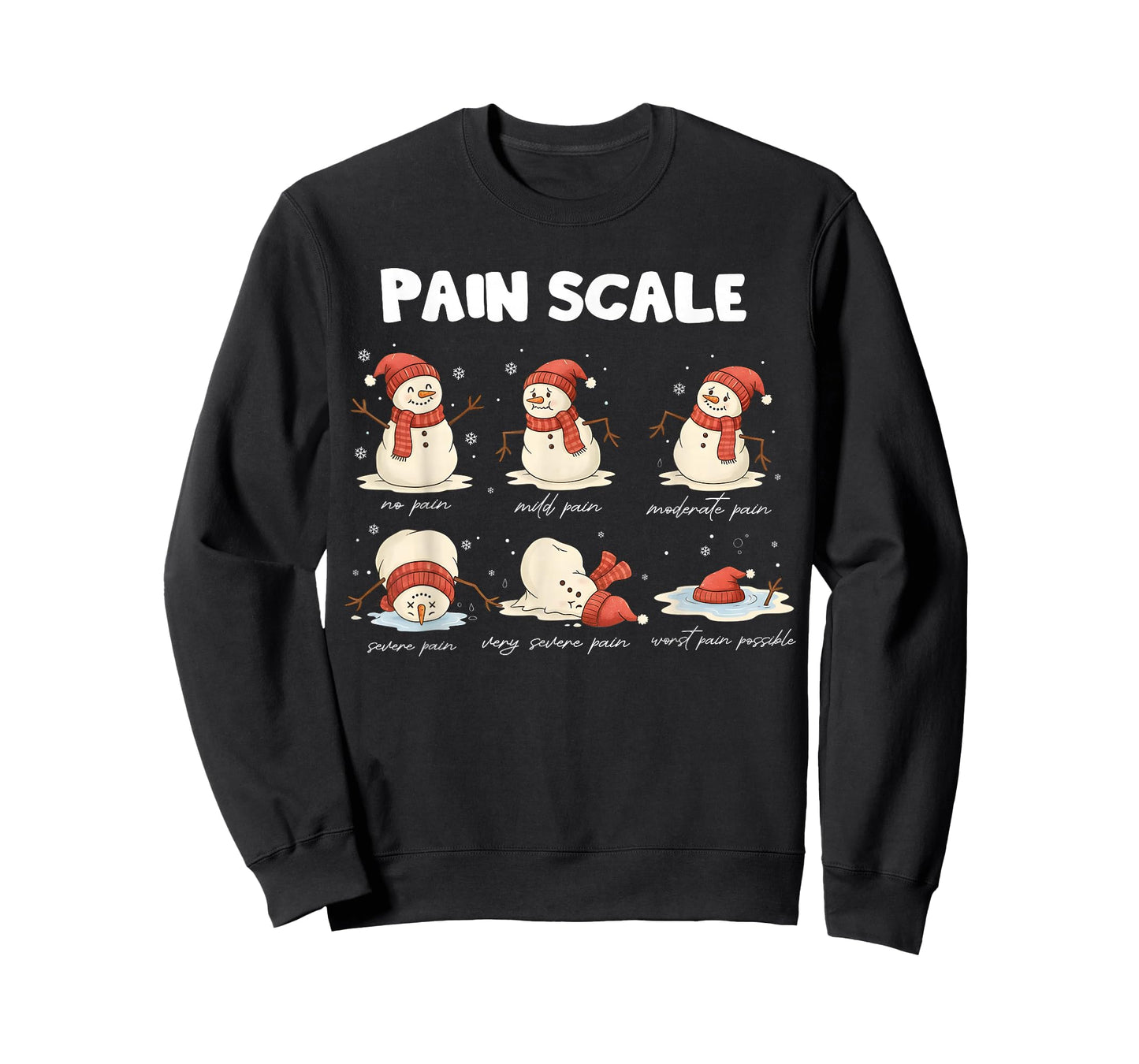 Pain Scale Snowman Nurse Christmas Xmas Snow Pajamas Holiday T-Shirt