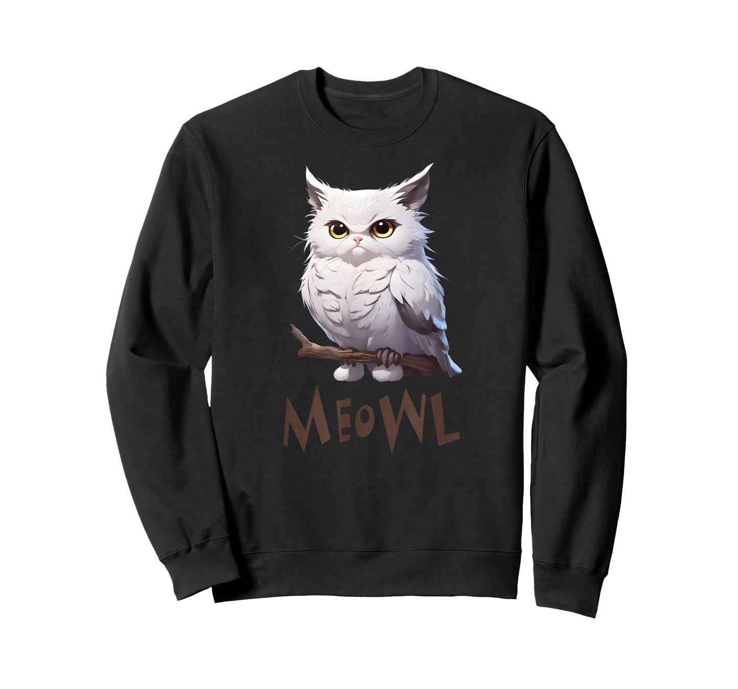 Meowl - Funny Meow Cat Owl Brainrot Meme Teen Kids Gaming T-Shirt