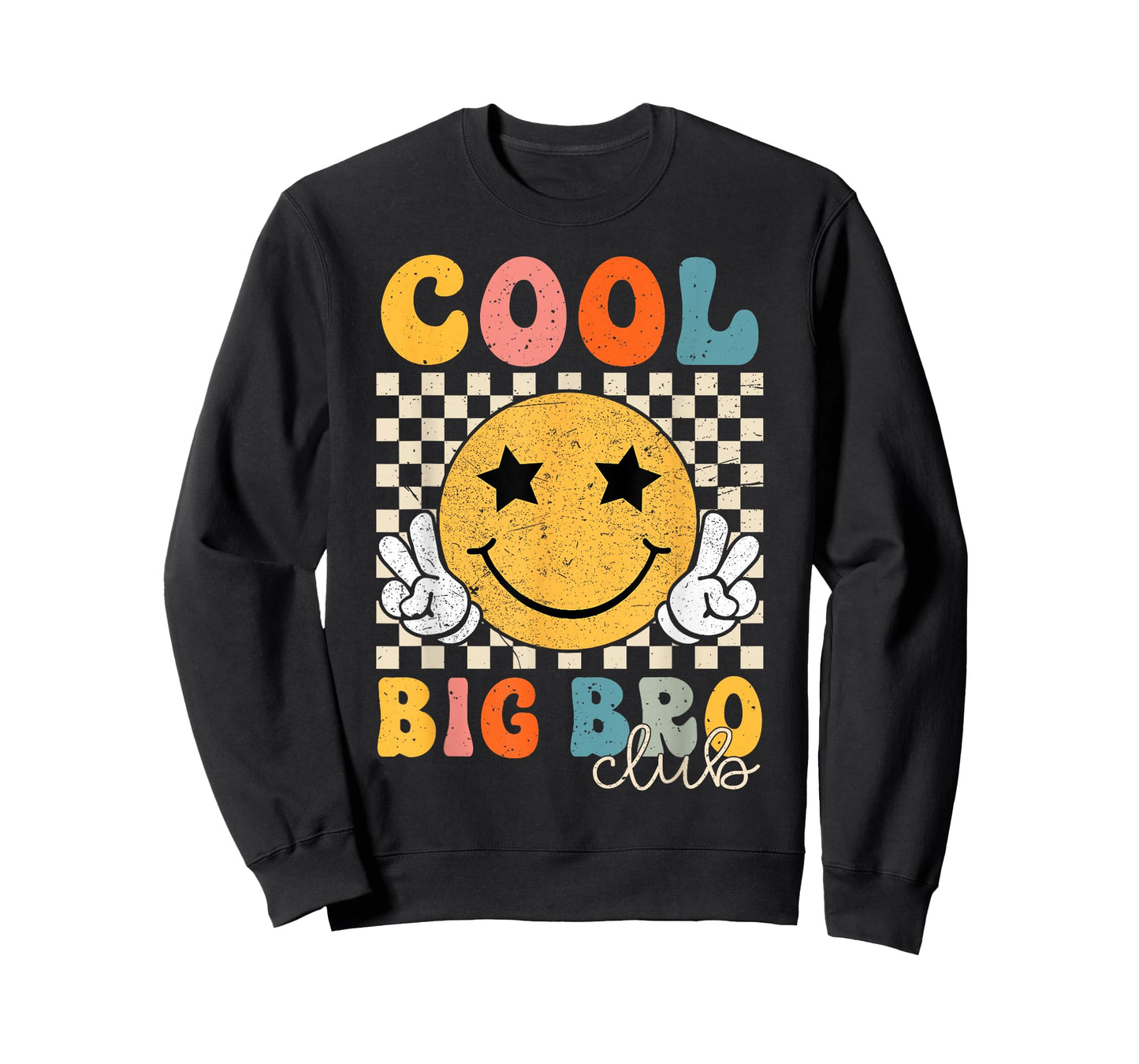 Groovy Cool Big Bro Club Retro Brother Matching Family T-Shirt