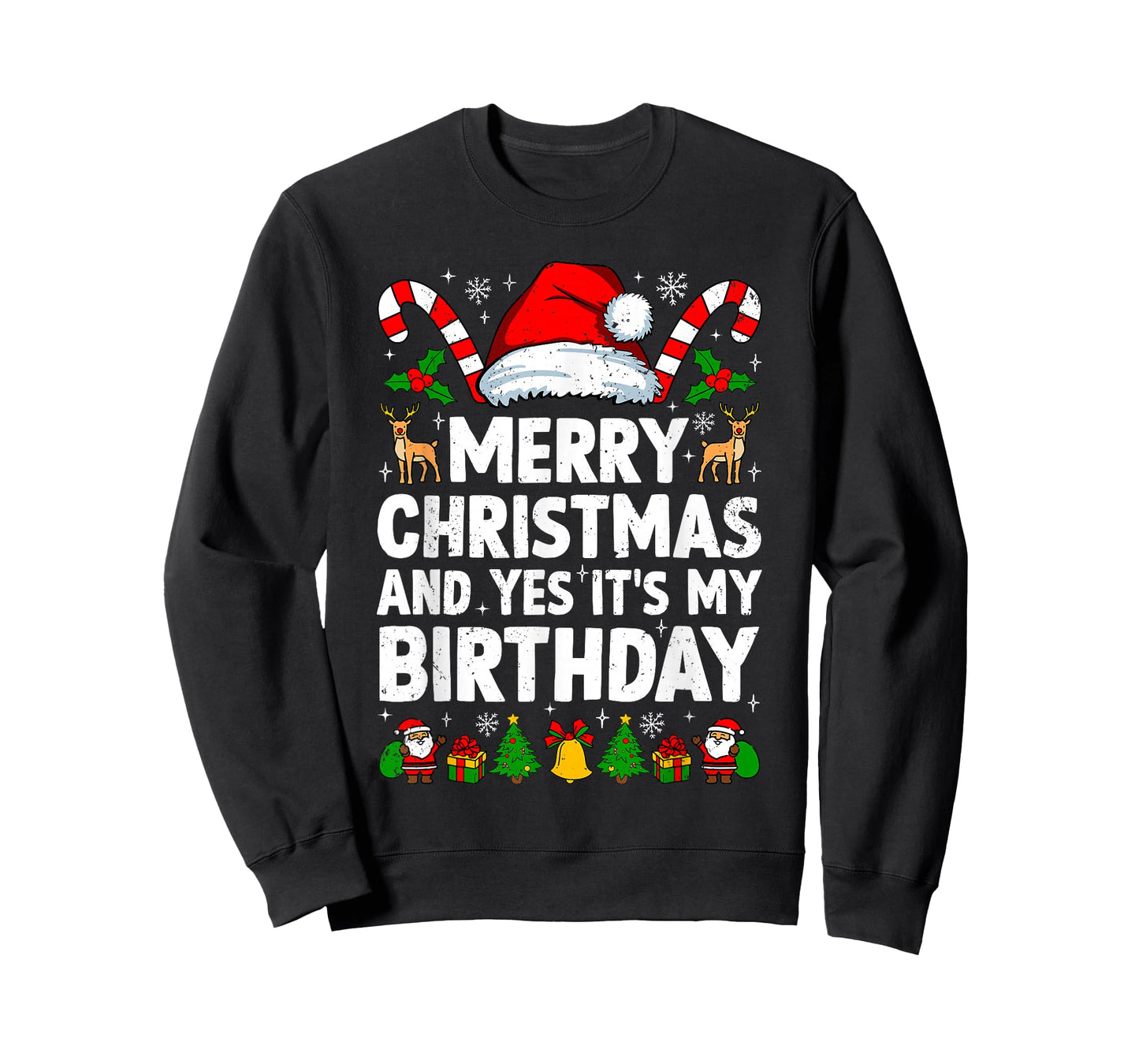 Merry Christmas & Yes It's My Birthday Xmas Bday Pajamas T-Shirt