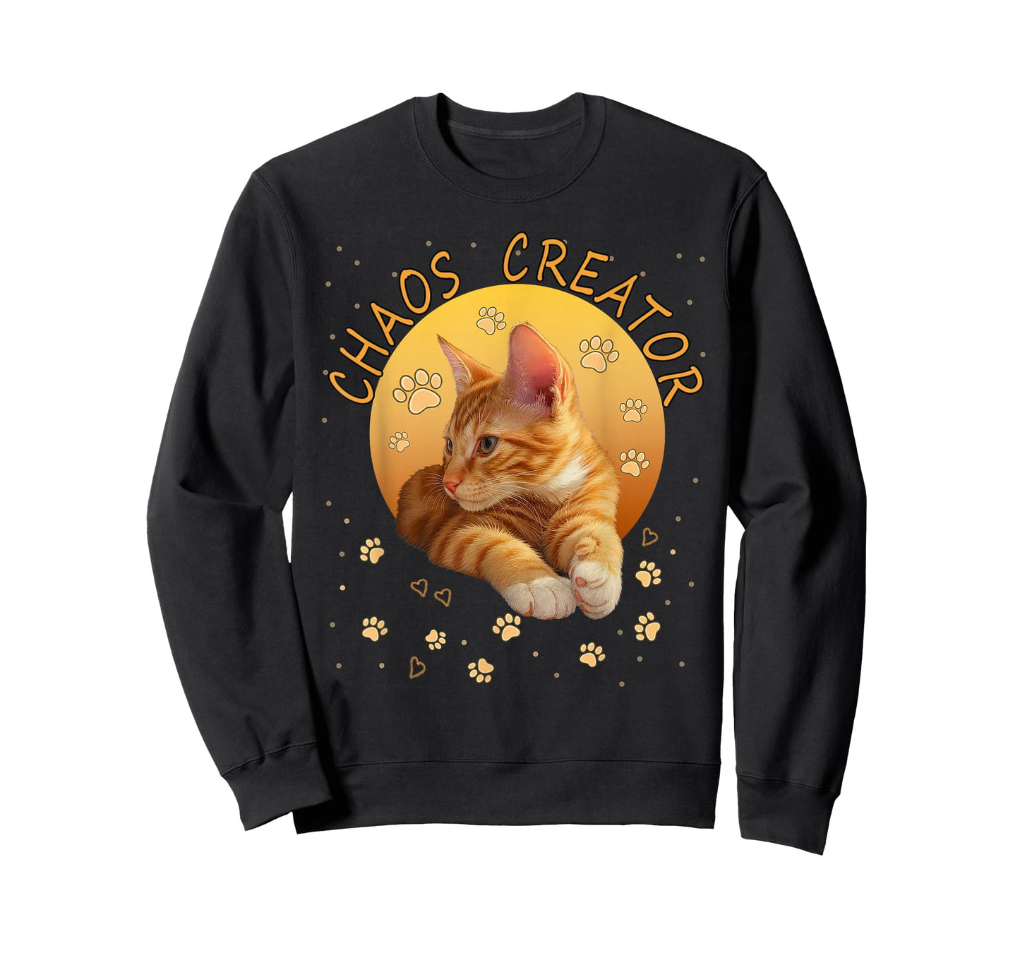 Orange Tabby Ginger Kitten Cat Lovers Mom Dad Chaos Creator T-Shirt