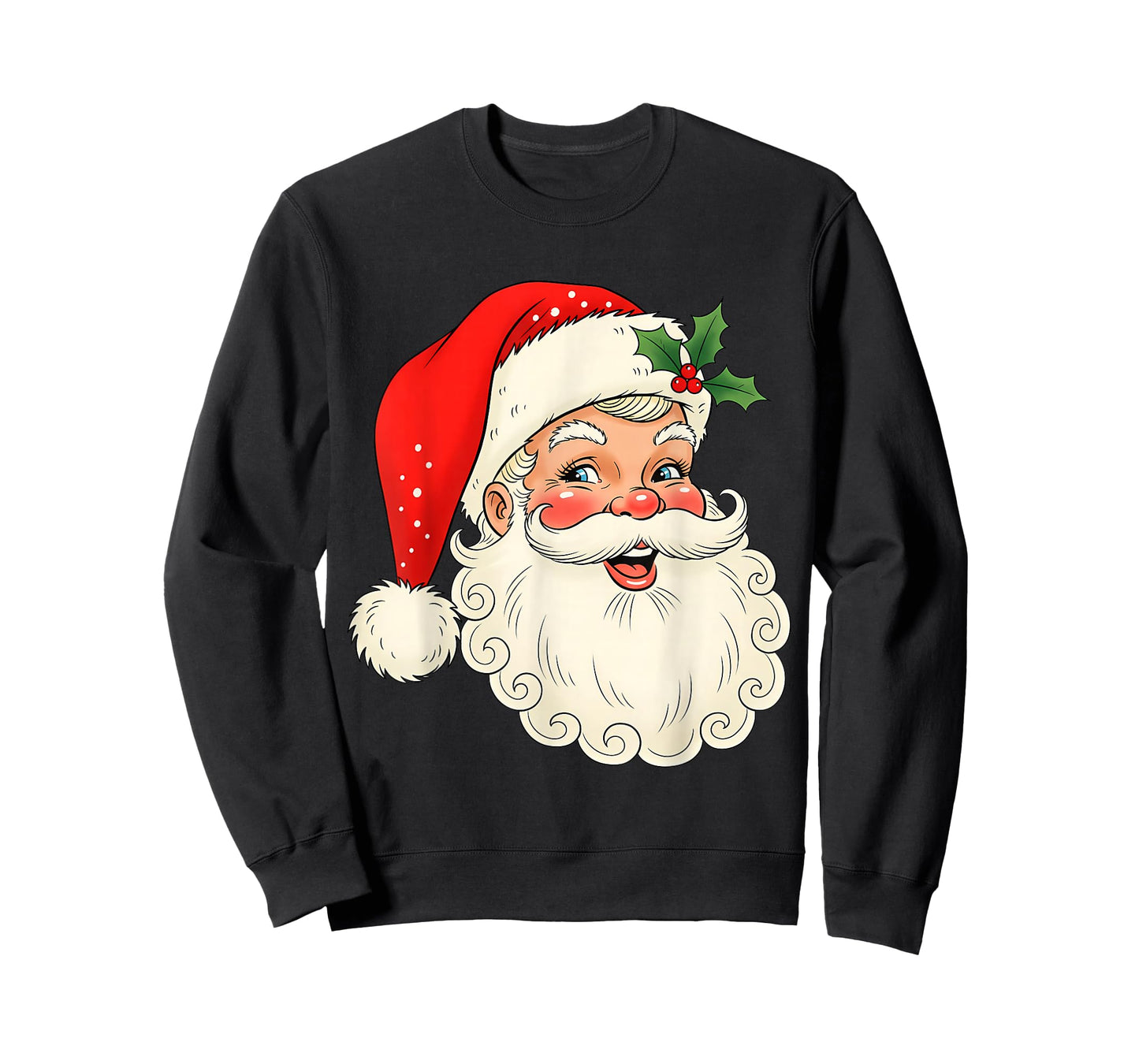 Vintage Santa Claus Face Retro Christmas Old Fashioned Xmas T-Shirt