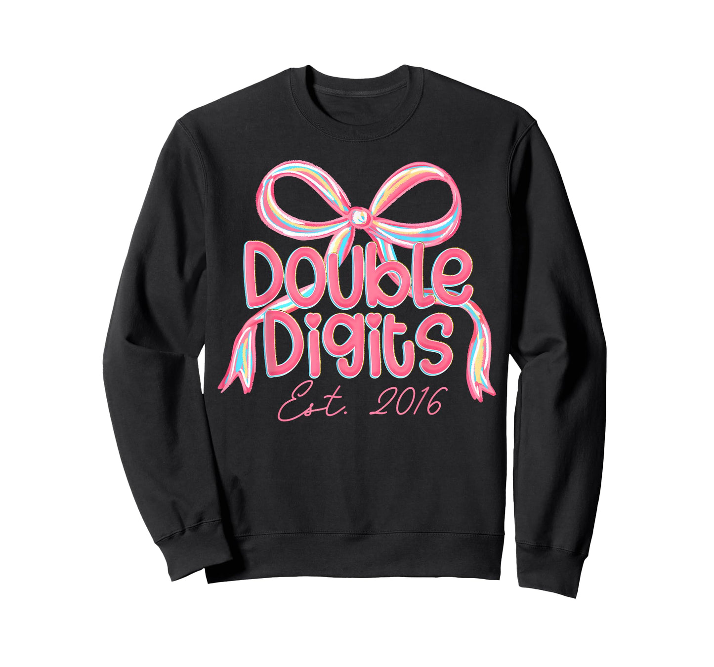 Preppy Double Digits Est 2016 Coquette Pink Birthday Girl T-Shirt