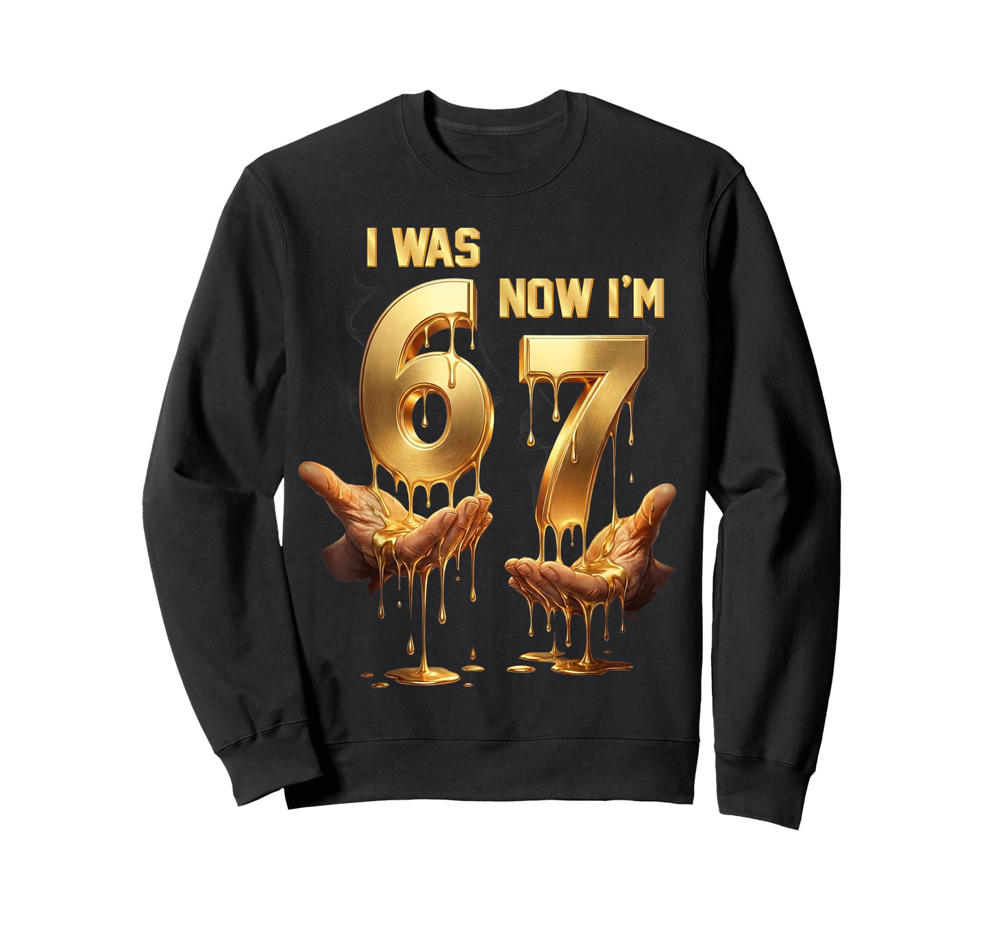 I was 6 Now I'm 7 Birthday Boys Kids Gold Drip 7th Birthday T-Shirt