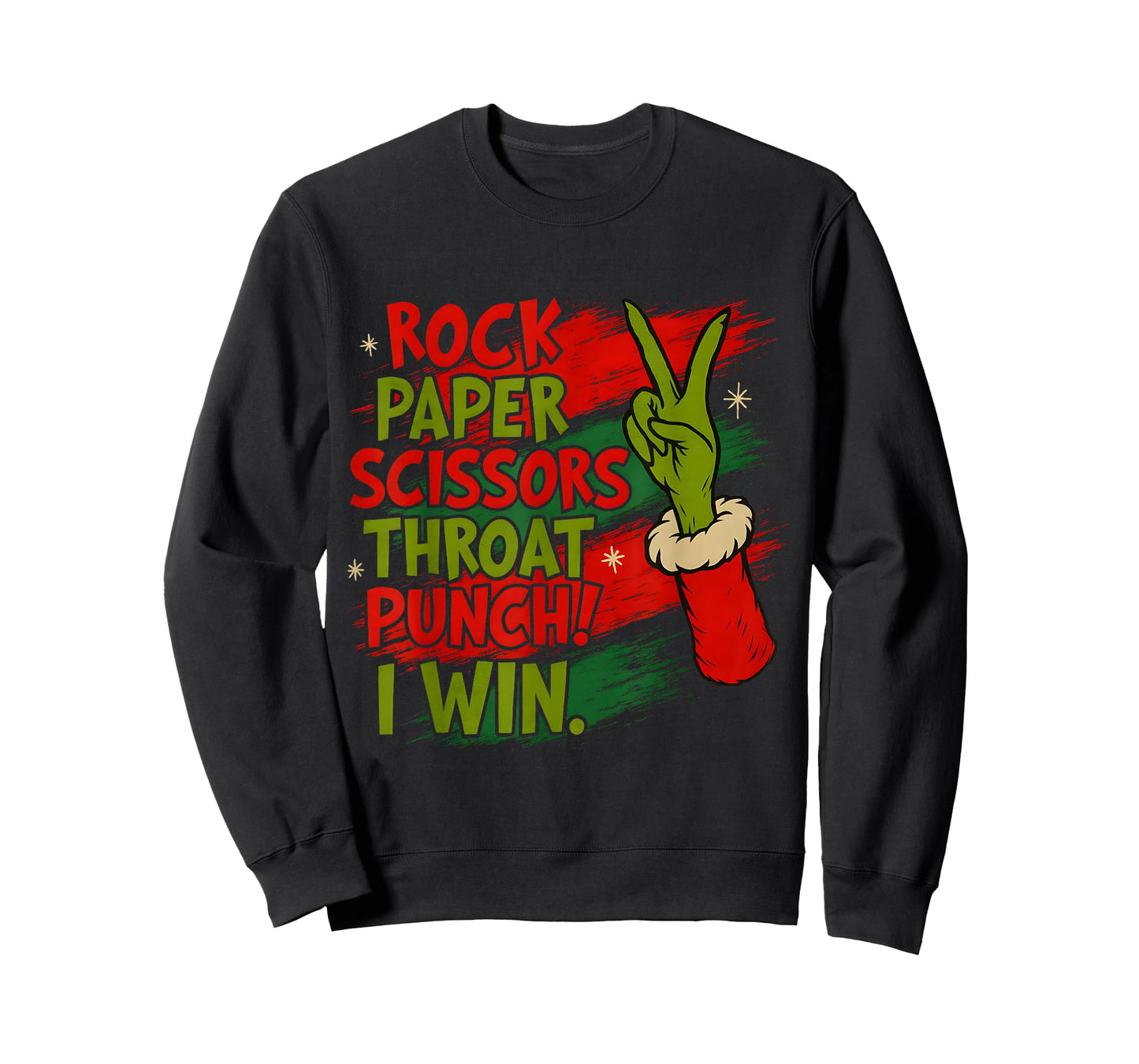 Funny Christmas Rock Paper Scissors Throat Punch T-Shirt
