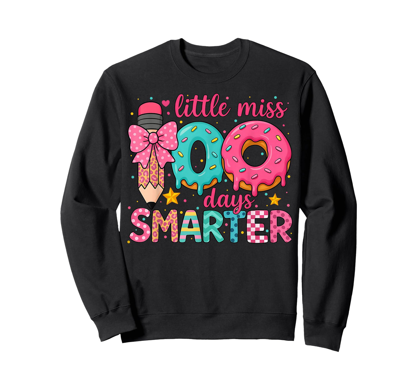 100th Day of School Little Miss 100 Days Smarter Donut Girl T-Shirt