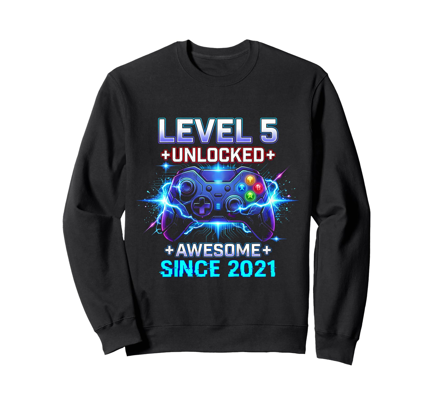 Kids Level 5 Unlocked Awesome Since 2021 5th Birthday Boy Gamer T-Shirt