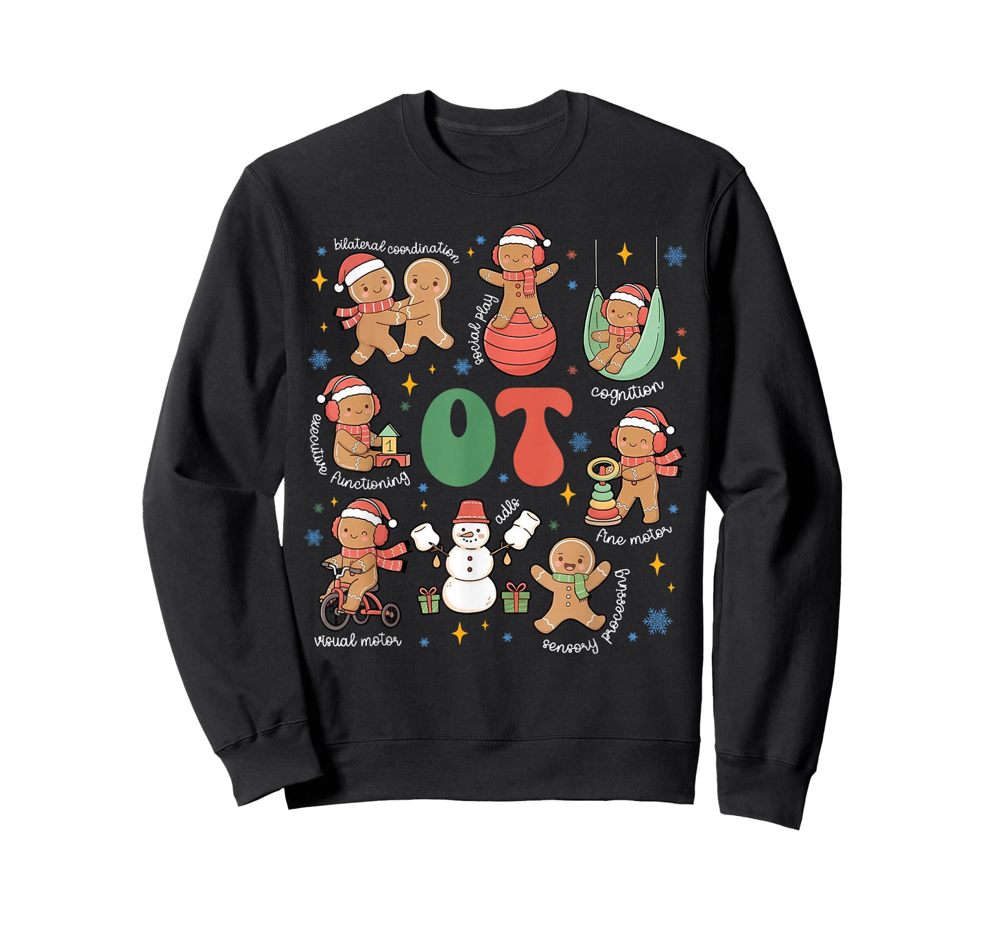 Occupational Therapy OT Gingerbread Christmas Pediatric OTA T-Shirt