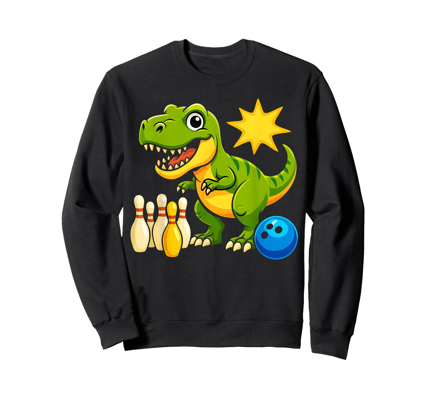 Bowling Dinosaur T Rex Cute Cartoon Kids Toddler Boys Bowler T-Shirt