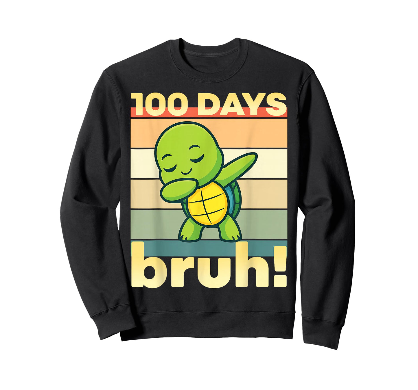 Bruh Dabbing Turtle 100 Days of School Boys Girls Kids T-Shirt