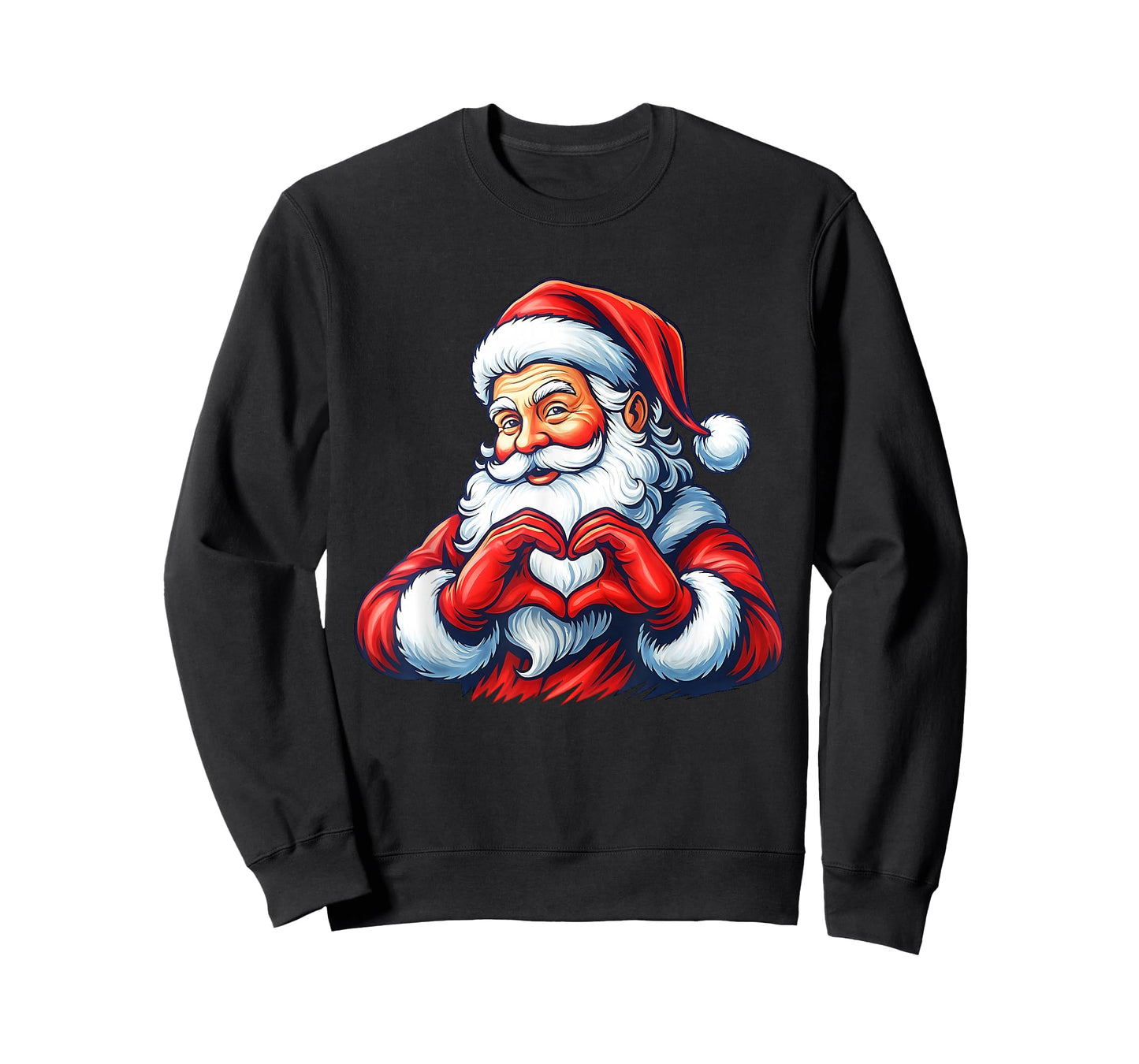 Santa Heart Hands Christmas Love T-Shirt