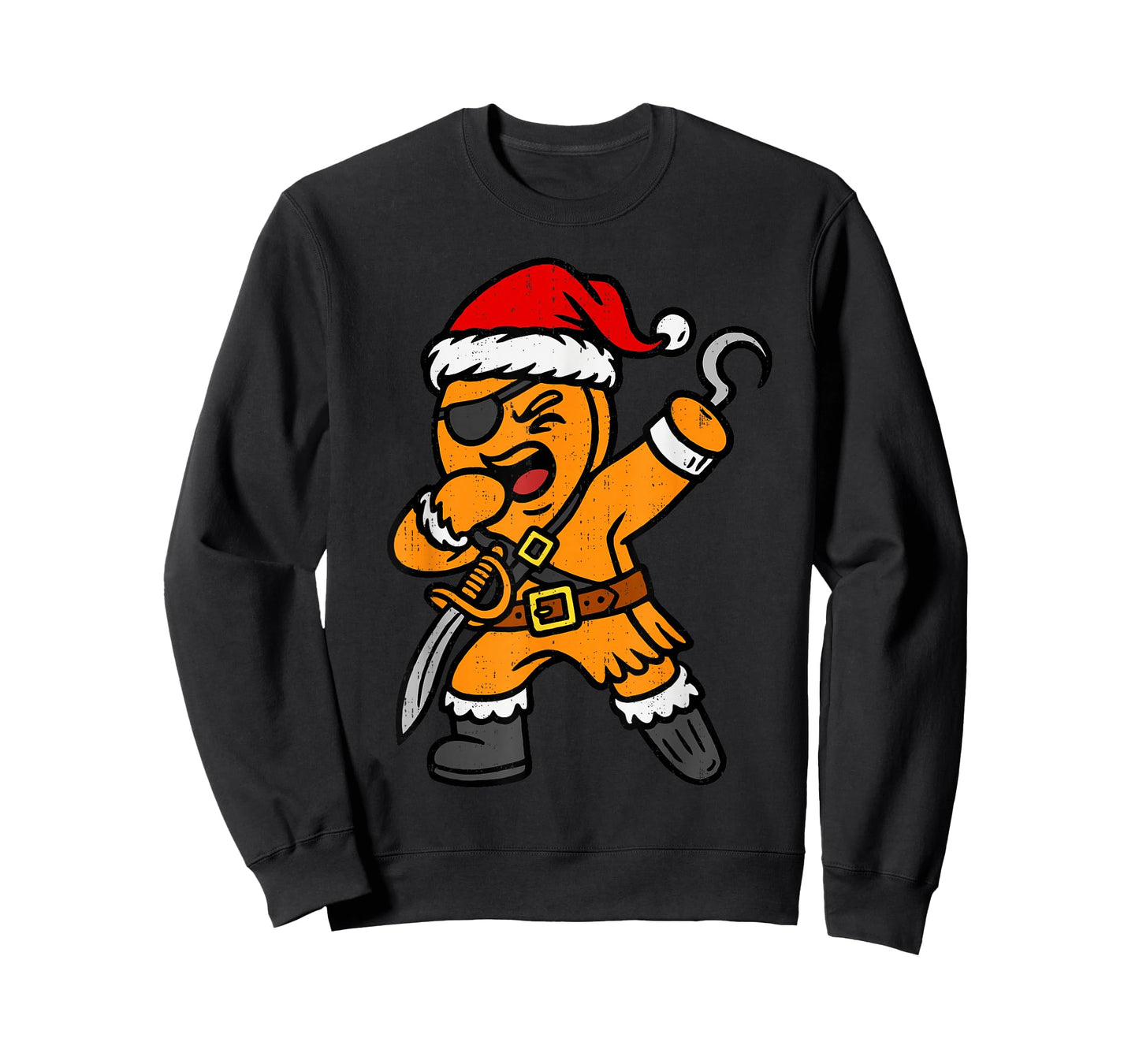 Dabbing Gingerbread Pirate Santa Christmas Dab Teen Boys Kid T-Shirt