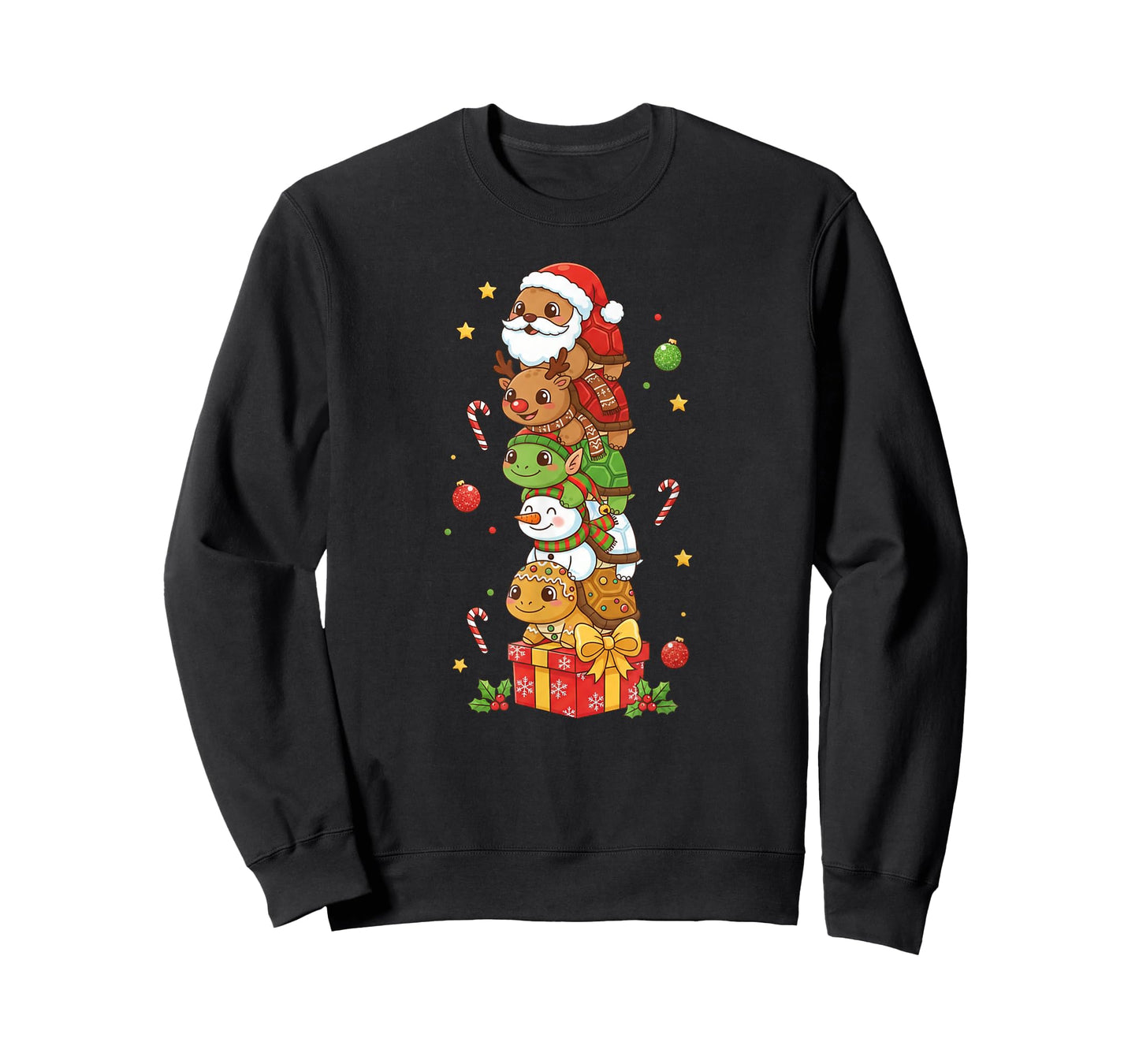 Funny Turtle Santa Elf Snowman Christmas Womens Mens Kids T-Shirt