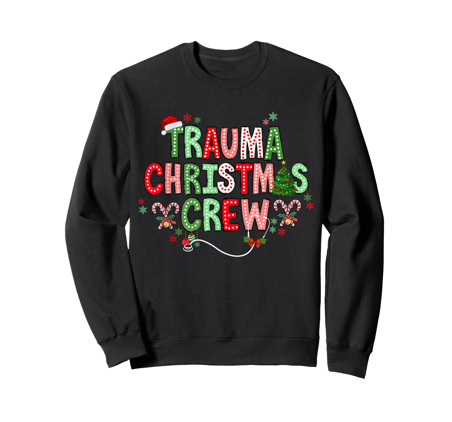 Christmas Trauma Nurse Crew Surgical Ortho Scrub Top Xmas T-Shirt