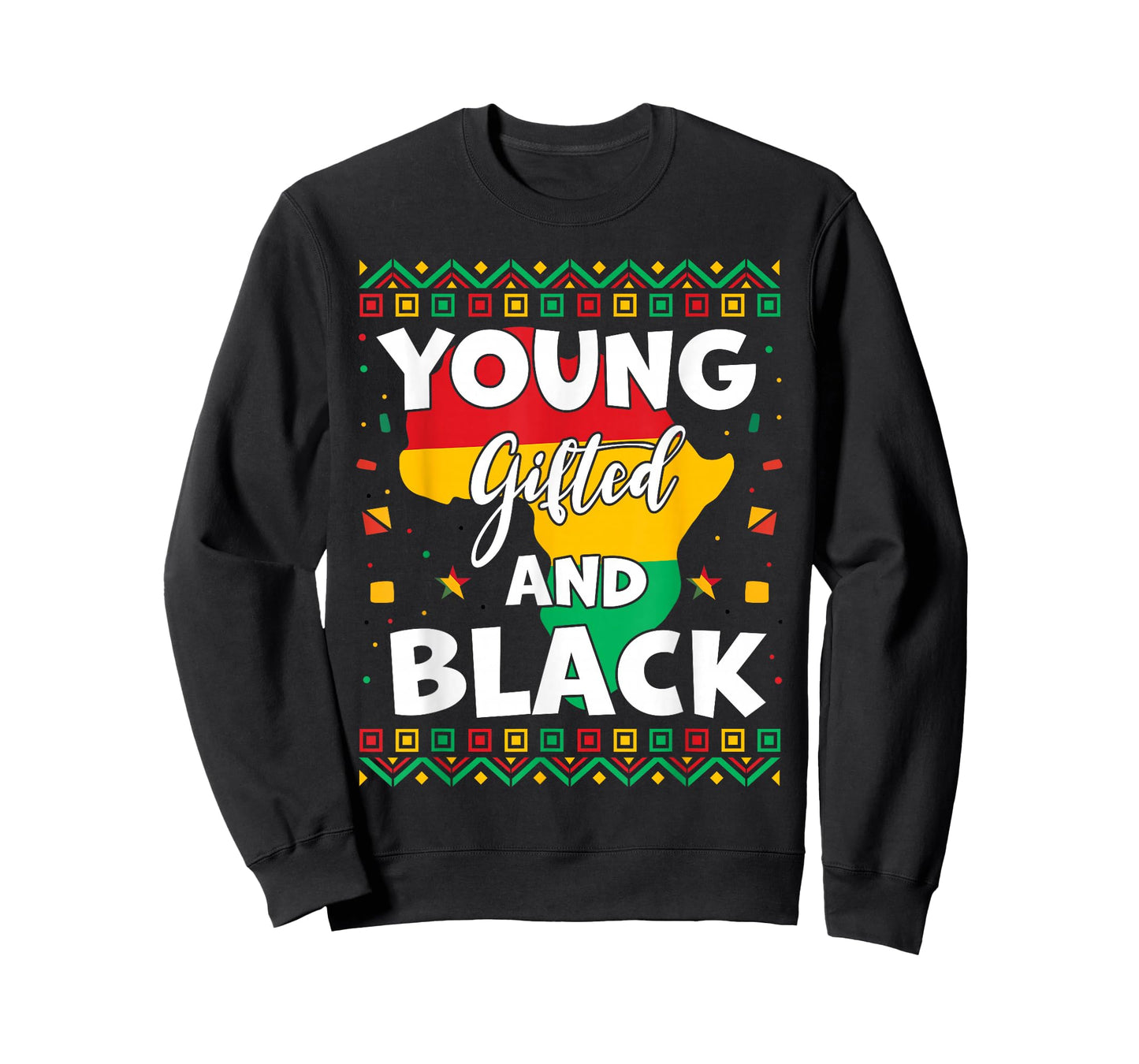 Black History Month African Maps Young Gifted & Black Pride T-Shirt