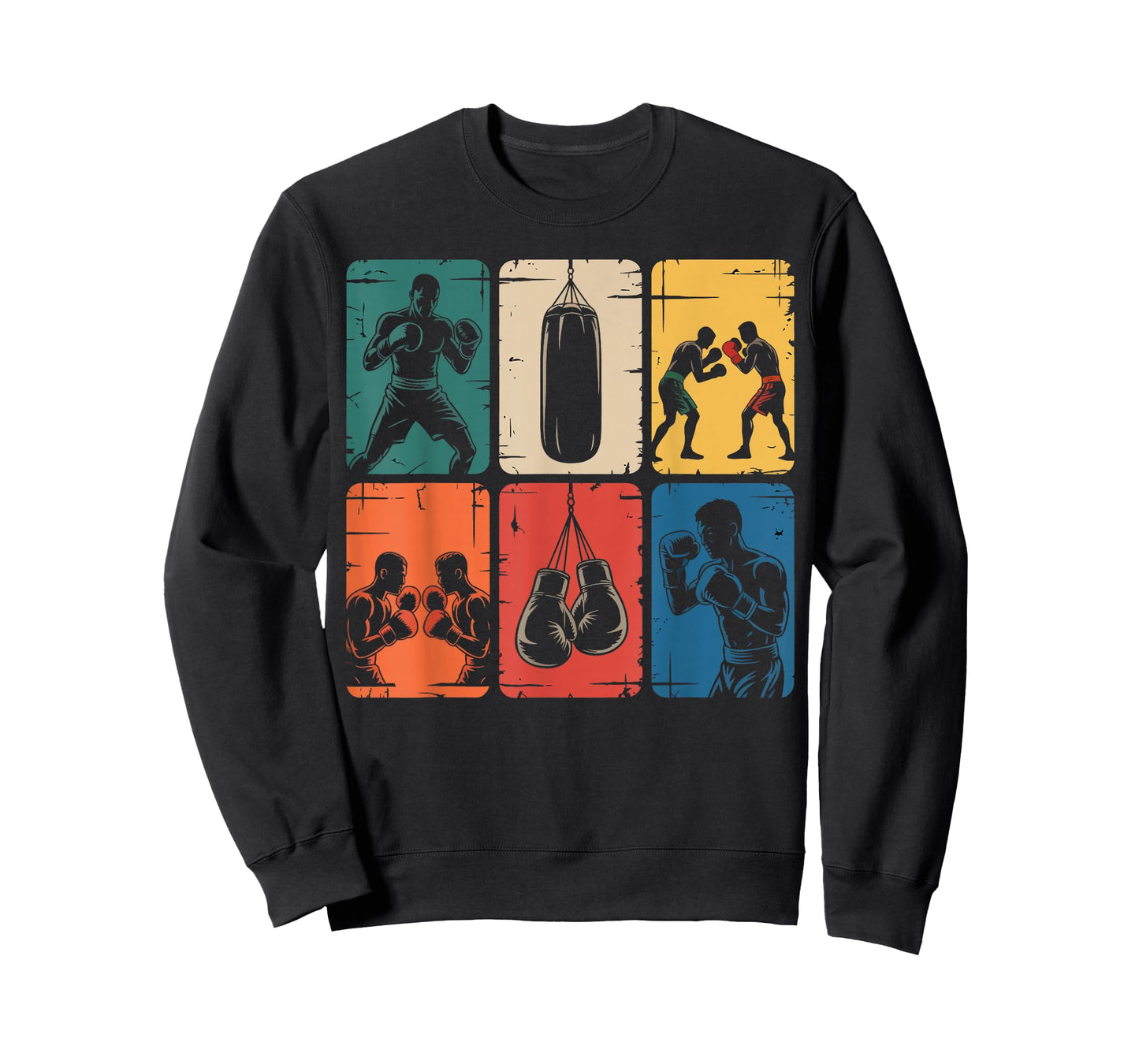 Retro Boxing Fighter Punching Bag Gym Gifts Kids Boys Men T-Shirt