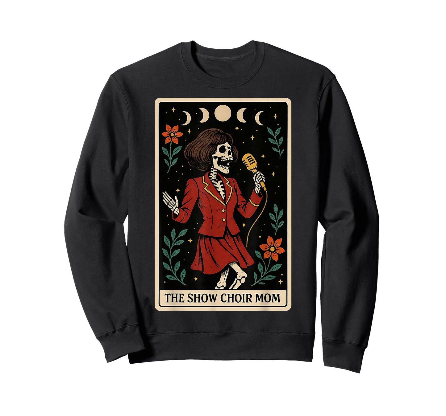 The Show Choir Mom Mama Chorister Singing Skeleton Tarot T-Shirt
