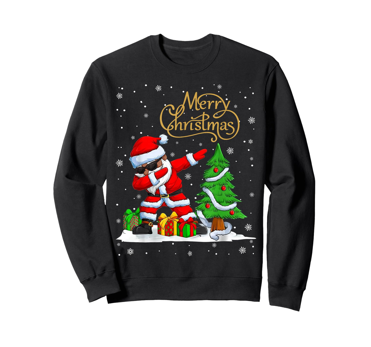 Funny Santa Claus Black Christmas Afro African American Xmas T-Shirt