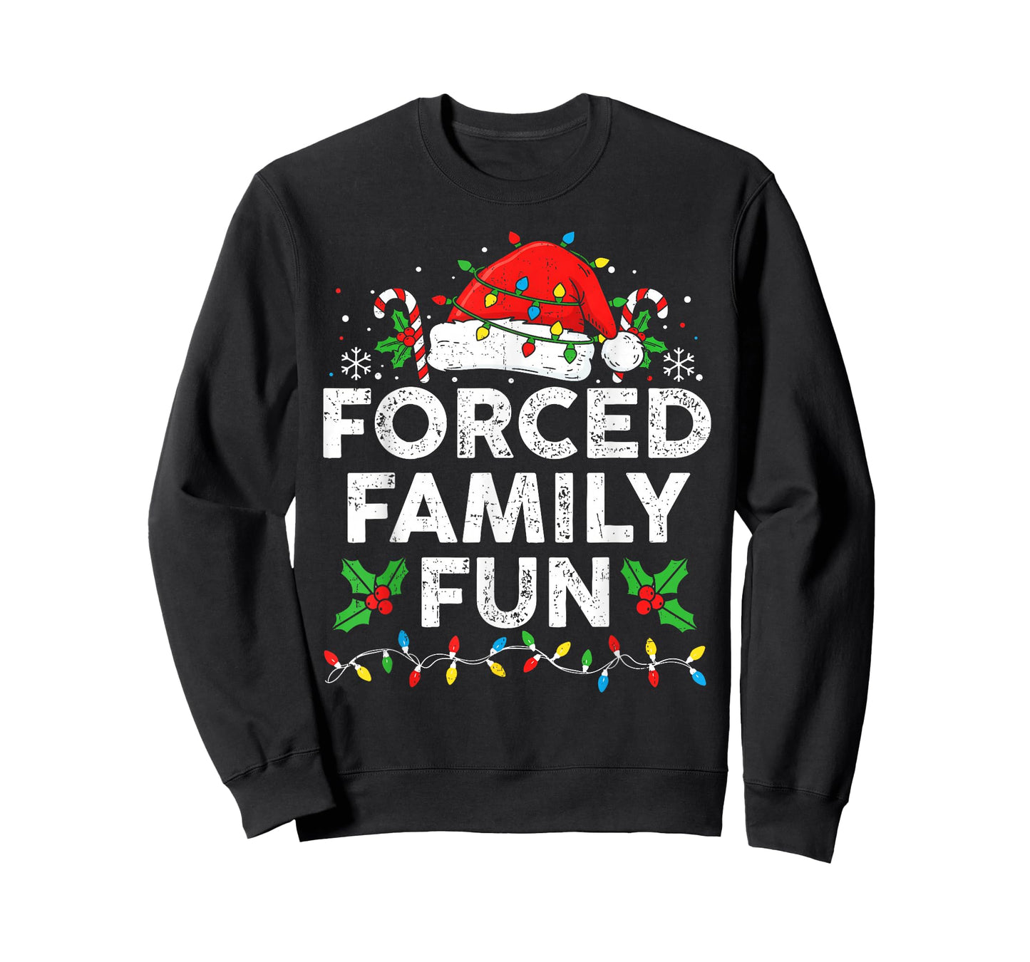 Funny Forced Family Christmas Shirt Funny Xmas Men Women T-Shirt